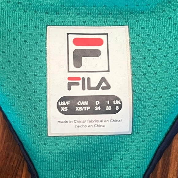 FILA Heritage Racerback Womens Tank Athletic Workout Tennis Green and Navy - Picture 5 of 7